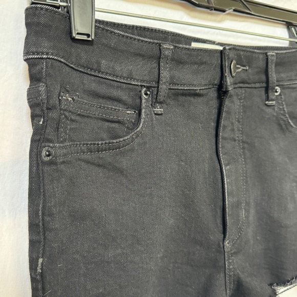 Free People Distressed Jean High Waisted Cut Off Stretchy Denim Booty Shorts - Picture 4 of 9